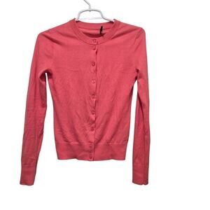 J.Crew 100% Cotton Button Front Cardigan Pink XXS Preppy Classic